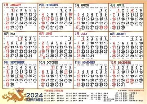 農曆日曆|2024年年歷,通勝,農民曆,農曆,黃歷,節氣,節日